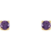 14K Yellow 2.5 mm Natural Amethyst Stud Earrings